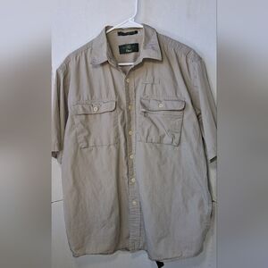 Orvis Short Sleeve Tan Button Up Outdoors Shirt Size M